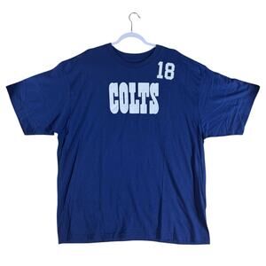 Indianapolis Colts Reebok Football Shirt Mens 2XL Blue Peyton Manning 18 NFL Y2K
